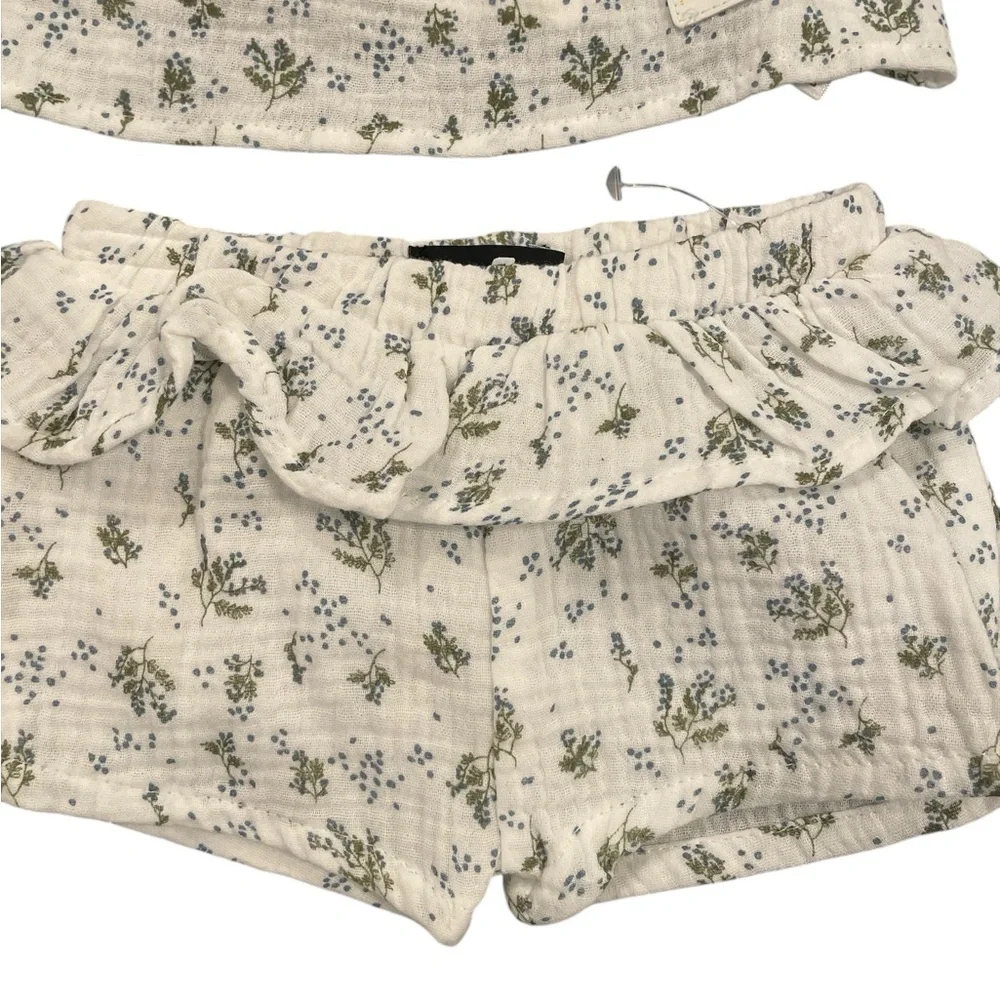 7 For All Mankind Girls Floral Print Matching Set Size 0-3 months.